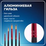 Кисти BRAUBERG PREMIUM, набор 5 шт. (синтетика, круглая № 1, 2, 3, 4, 5), блистер, 201025