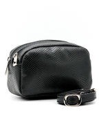 Стильная овальная женская маленькая чёрная сумочка 17х11х8 см из искусственной кожи под змею COSCET М-СД-169