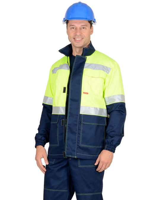 Костюм "Терминал" куртка, п/к темно-синий с лимонным