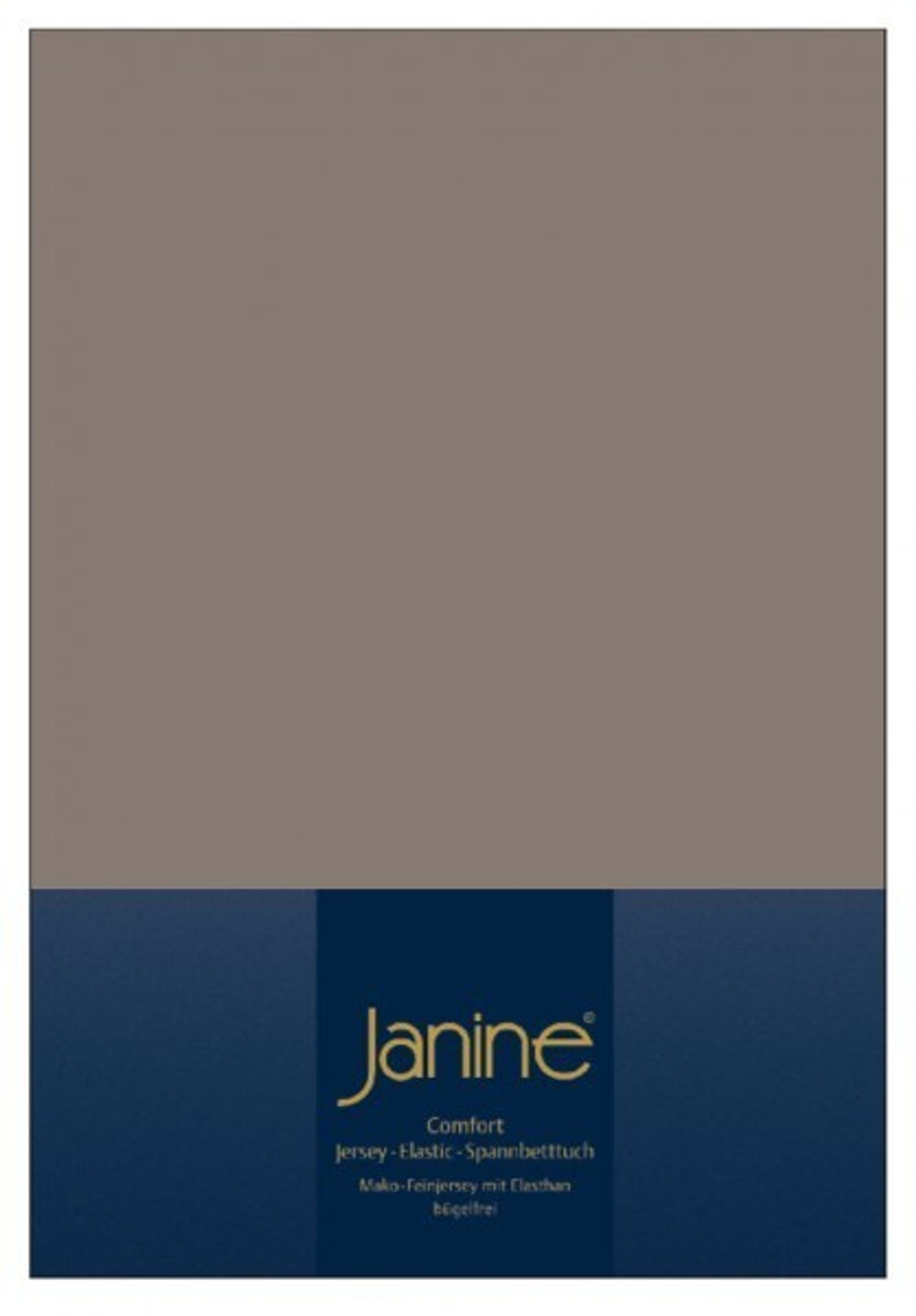 Простыня на резинке 180-200x200 Janine Elastic-Jersey 5002 кофейно-серая