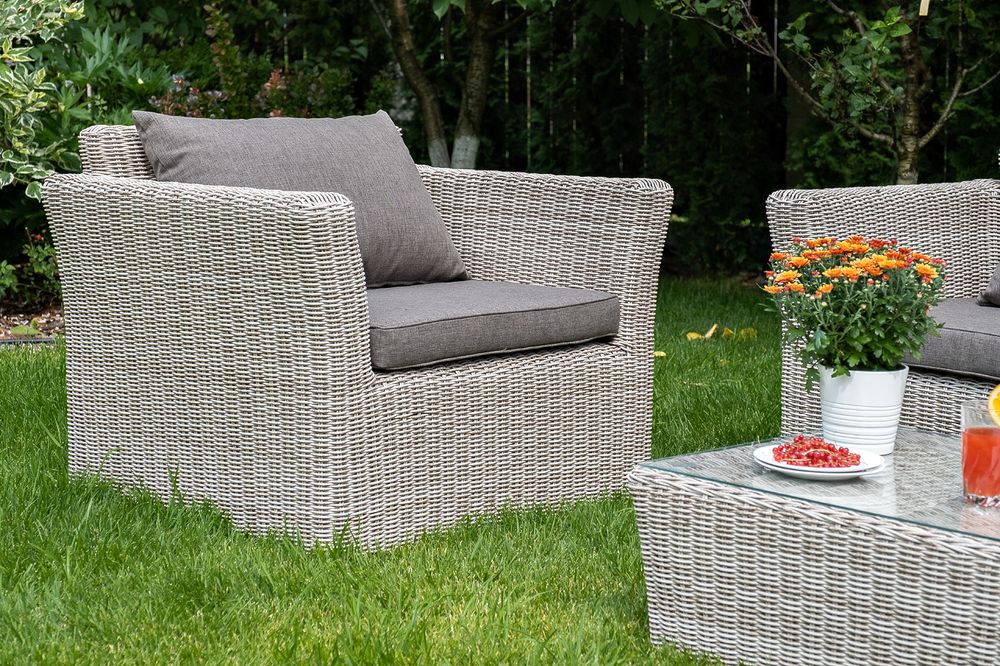 "Капучино" кресло из искусственного ротанга, цвет бежевый