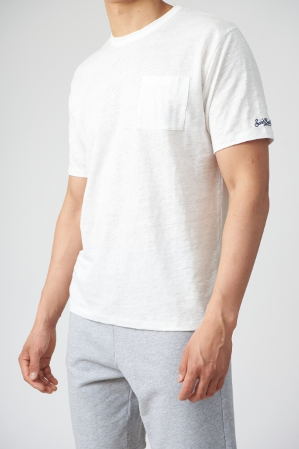 Футболка муж. MC Saint Barth ECSTASEA 01 белый лён