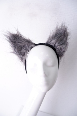 Ободок с мохнатыми ушками