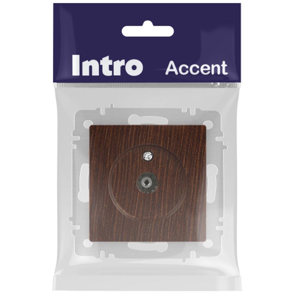 Розетка Intro Accent 6-301-10 TV одиночная, IP20, СУ, венге