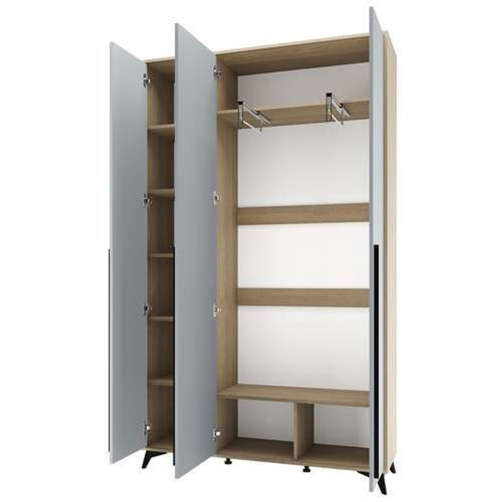 Прихожая с зеркалом комплект мебели Сатин 280х41,1х220 см