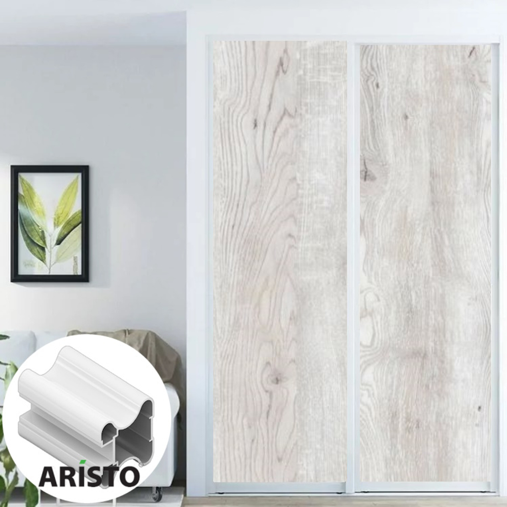 Дверь-купе ARISTO Н, ЛДСП LAMARTY, профиль белый глянец (17 цветов)