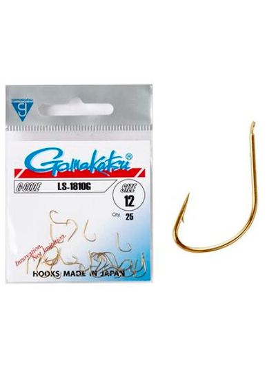 Крючки Gamakatsu LS-1810G HOOKS GOLD размер 12 (упк.25шт.)