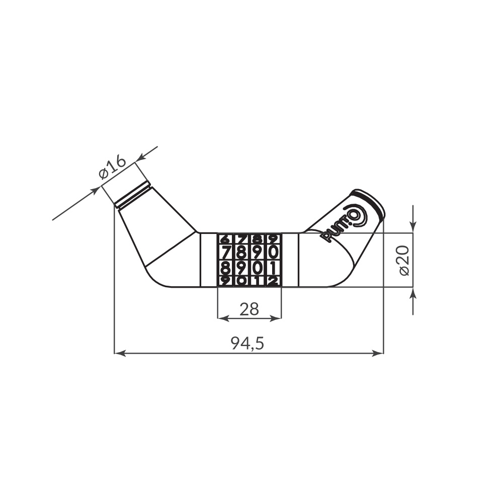 Замок тросовый PK-BIKE-1010-CODE (10х1000) /подвес