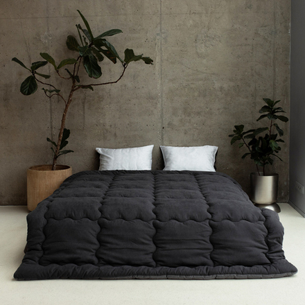 Покрывало - одеяло ЭМУ (арт. BL02-53-02) - серый-мокрый асфальт