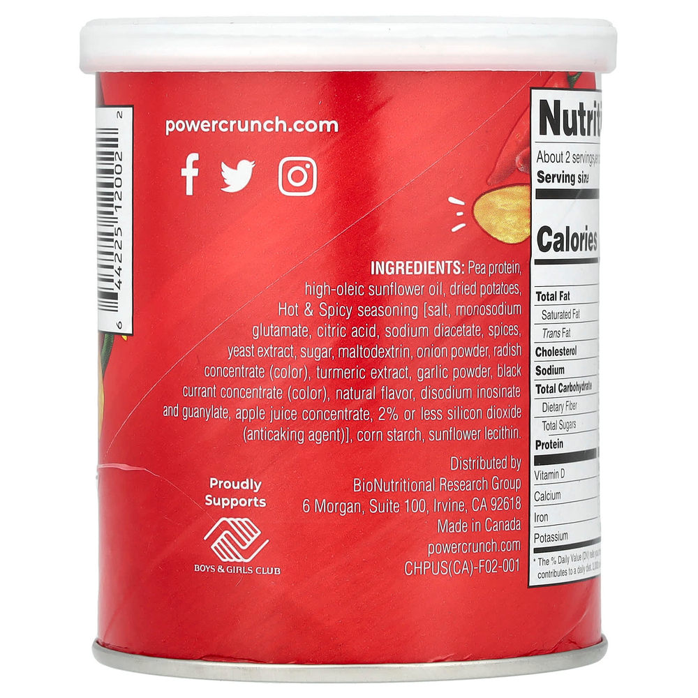 BNRG, Power Crunch® Protein Crisps, острые и пряные, 60 г (2,1 унции)