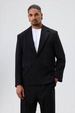 Однобортный черный оверсайз (КОРОТКИЙ ПИДЖАК)