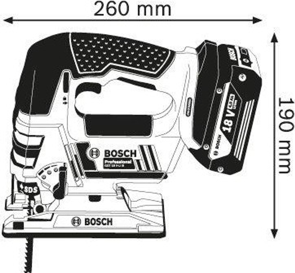 Лобзик аккумуляторный BOSCH GST 18 V-LI B 06015A6103 2х5,0Ач, кейс L-Boxx