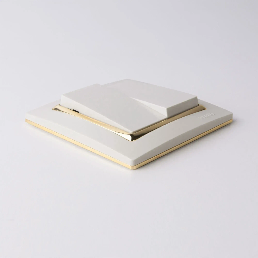 Выключатель двухклавишный проходной (слоновая кость) W1122003