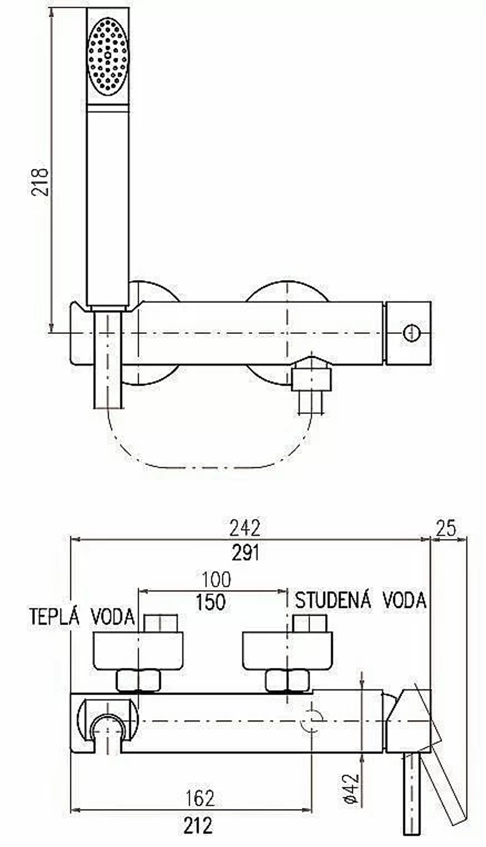 Смеситель для душа с комплектом RAV-Slezak SEINA SE980.5/2