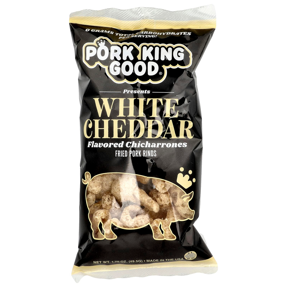 Pork King Good, Chicharrones, со вкусом белого чеддера, 49,5 г (1,75 унции)