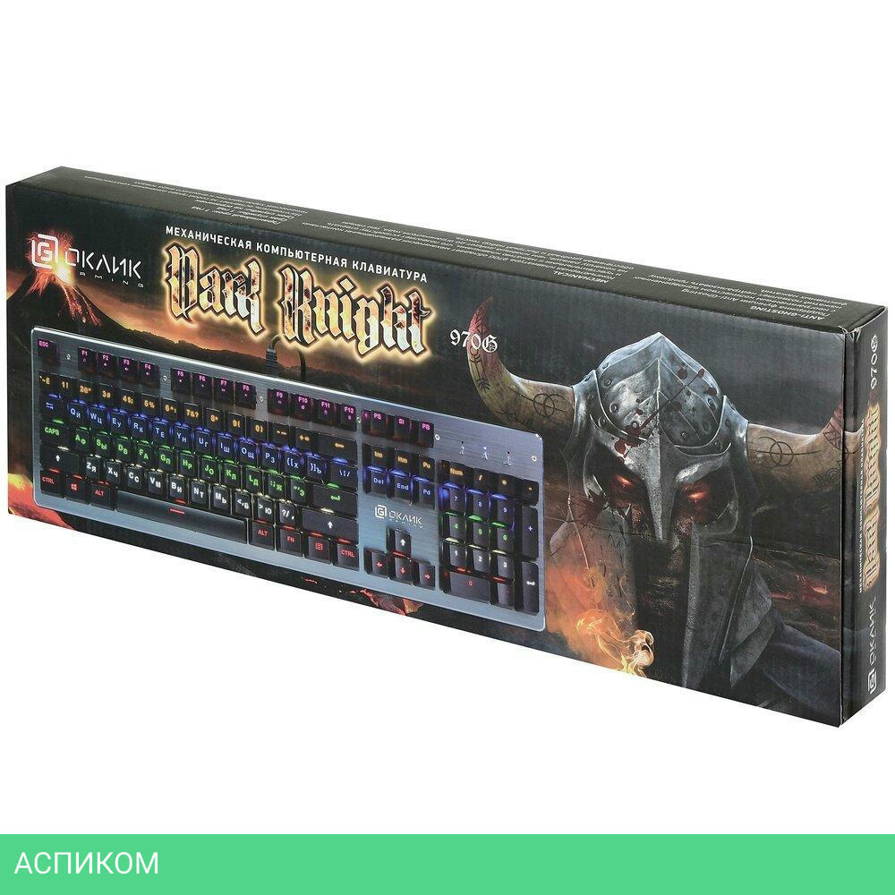 Клавиатура Oklick 970G Dark Knight черный/серебристый (499578)