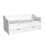 Бортик для кровати белый воск