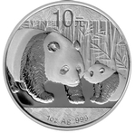 10 юаней. Панда. Китай. 2011 год. Серебро