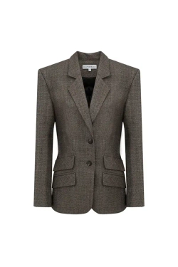 Однобортный жакет в клетку