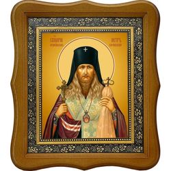 Петр Зверев, архиепископ Воронежский, священномученик. Икона на холсте.