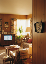 Настенные часы "Орбитальная тропа" 30х23 см, ретро-дизайн mid-century modern