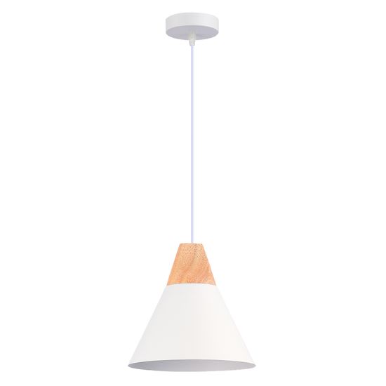 SLE125103-01 Светильник подвесной Белый/Белый, Светлое дерево E27 1*60W MODICA