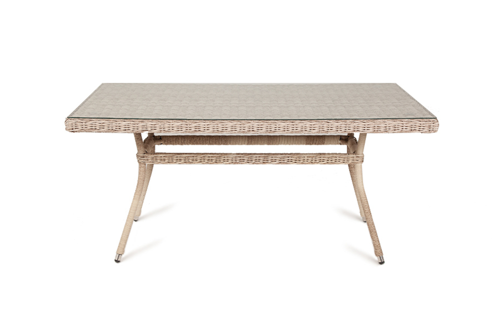 "Латте" плетеный стол из искусственного ротанга 160х90см, цвет бежевый