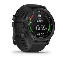 Garmin Descent Mk2s угольно-серый корпус с DLC-покрытием, черный силиконовый ремешок