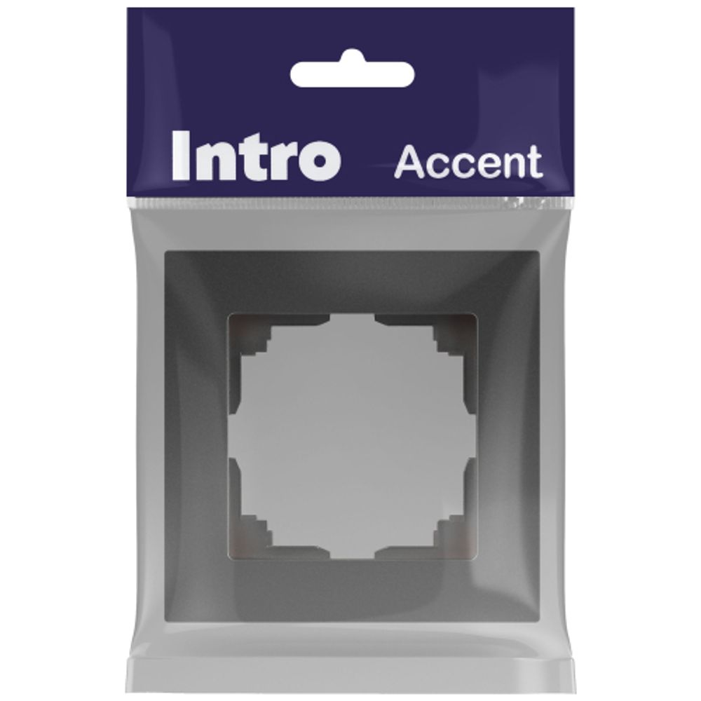 Рамка для розеток и выключателей Intro Accent 6-501-07 на 1 пост, СУ, графит