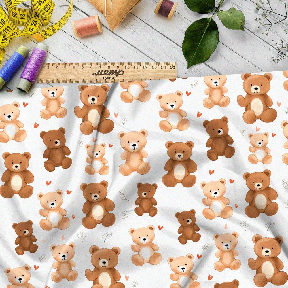 Ткань премиум дюспо толпа плюшевых медведей