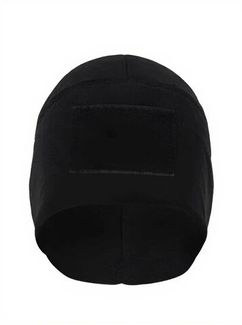 Тактическая военная флисовая шапка с липучкой Черный