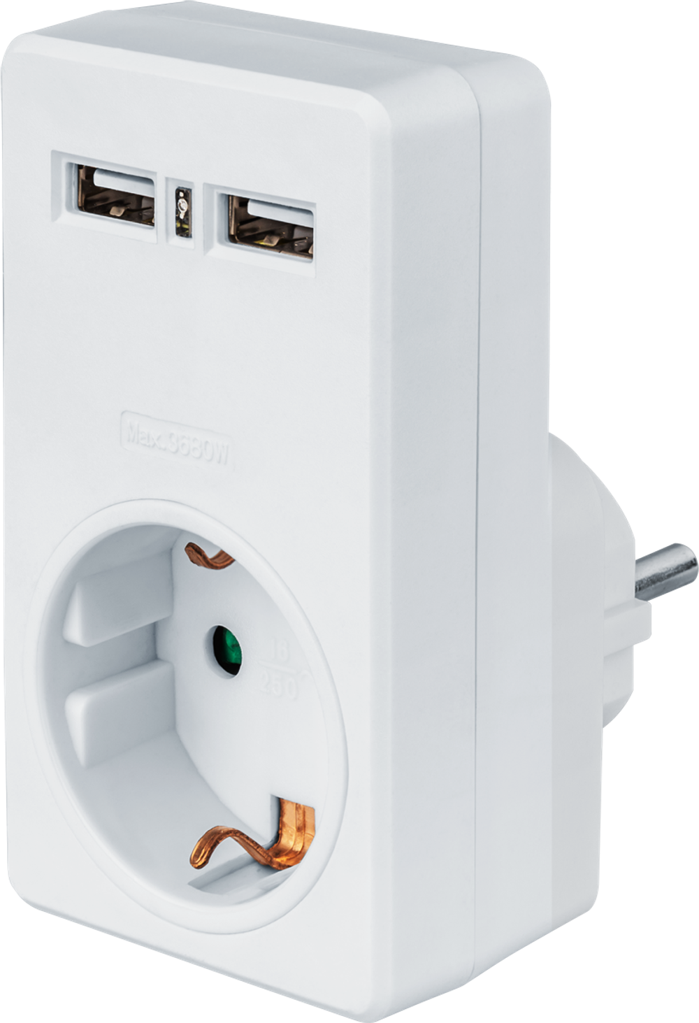 Адаптер Navigator 61 699 NAD-USB02-1E-C-WH с/з 1 гн. USB2.1A