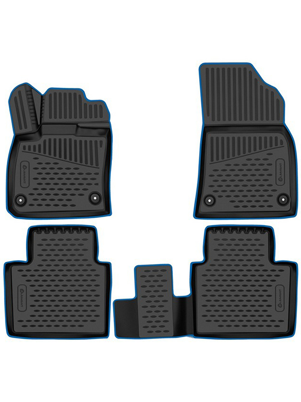 Коврики в салон для GEELY Monjaro (I) 2022-, Внедорожник 5 дв., 4шт. (синий кант, полиуретан) KANT.ELEM3DA67450210K.BL