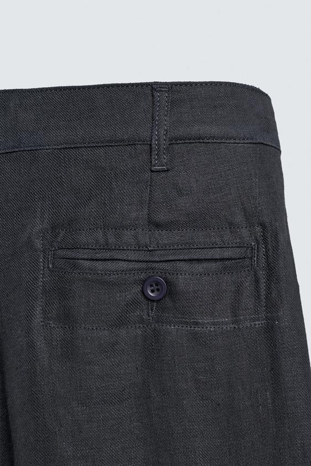 ZARA БРЮКИ С ЗАЩИПАМИ ИЗ 100% ЛЬНА, МОРСКОЙ СИНИЙ