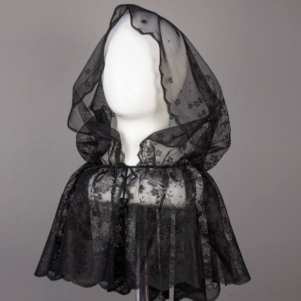 Капор женский ритуальный  Ажурный черный