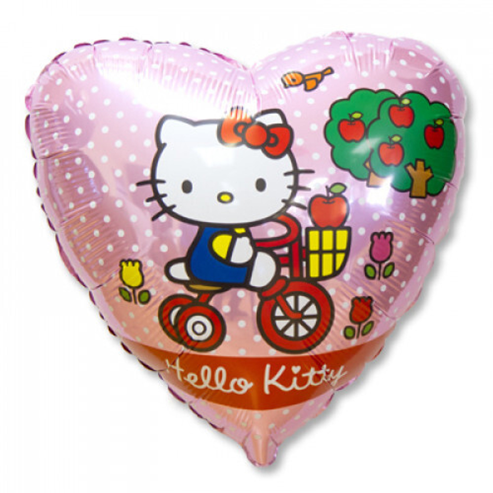 Ф Сердце 18" Hello Kitty на велосипеде