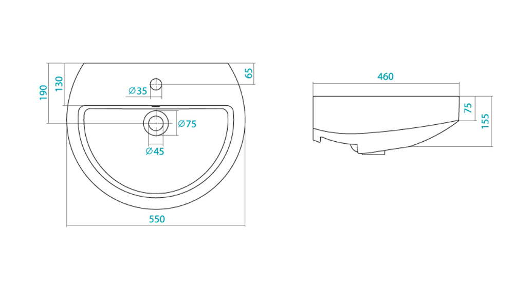 Раковина Santek Аллегро 55