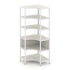 Shelf System Односекционный угловой стеллаж пятиярусный SN.STMU-511 Дуб Наварра/Металл Белый 810*810