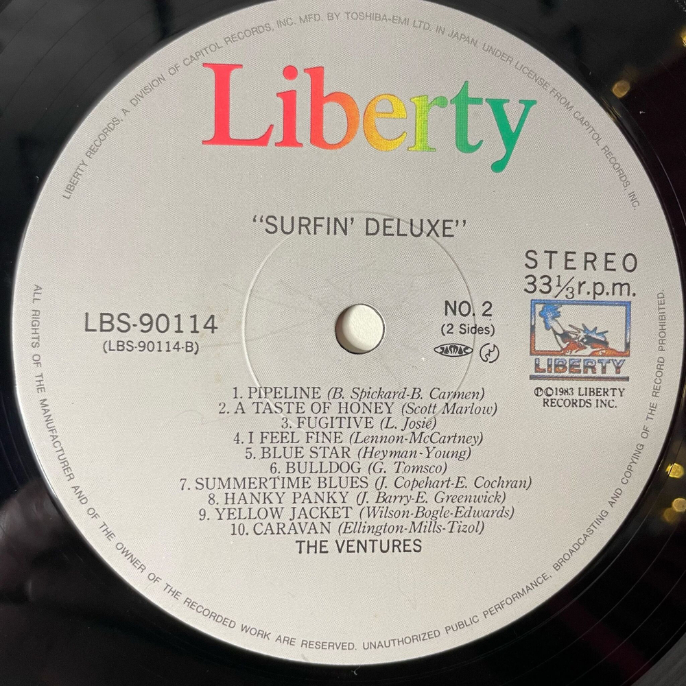 Винтажная виниловая пластинка LP The Ventures Surfin Deluxe (Japan 1983) (Obi)
