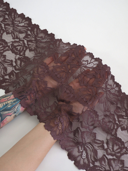 Эластичное кружево для белья шоколад ширина 23 см