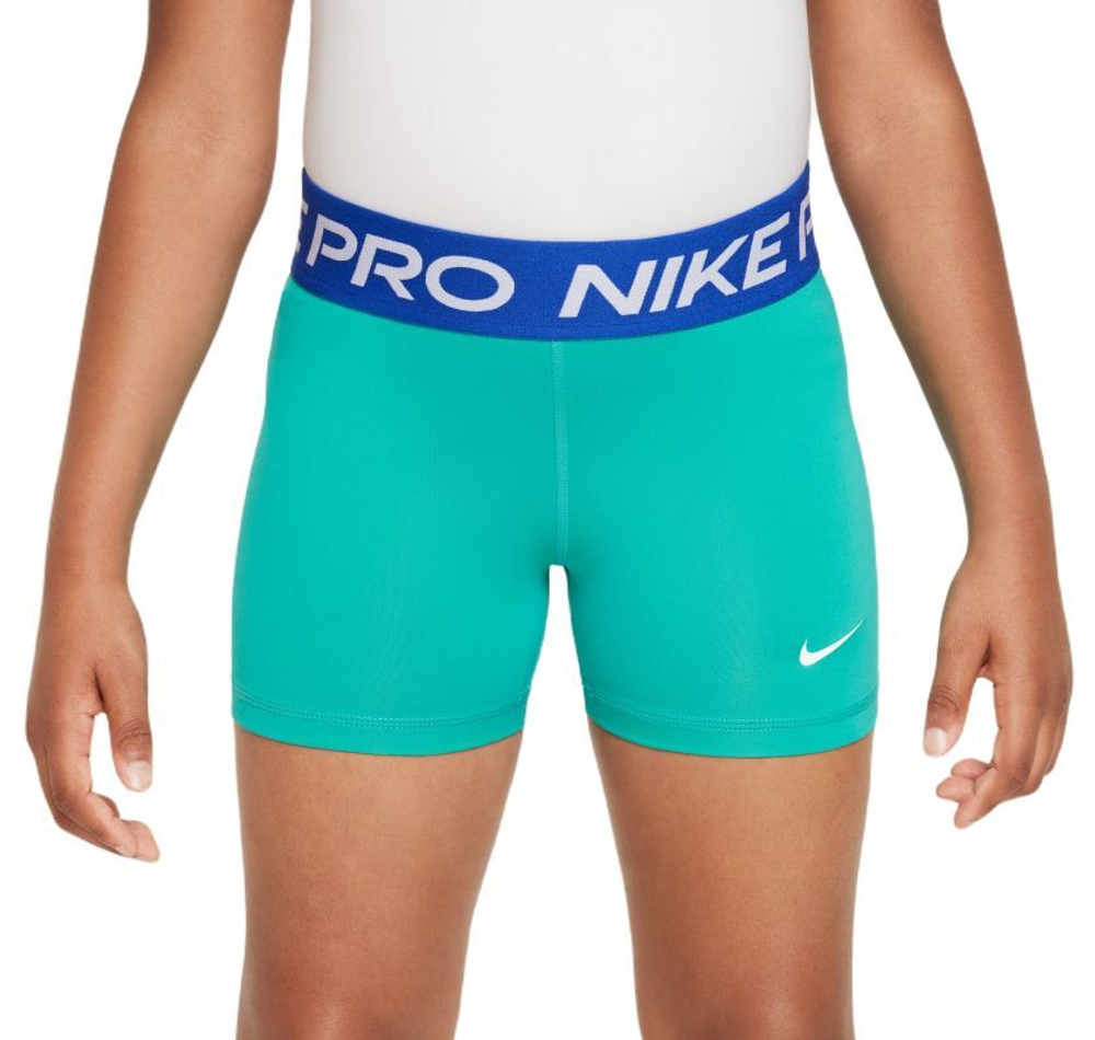 Шорты для девочки теннисные Nike Pro 3in Shorts - Бирюзовый