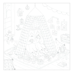 Cute life of small Happy coloring book animals in Pastel Town