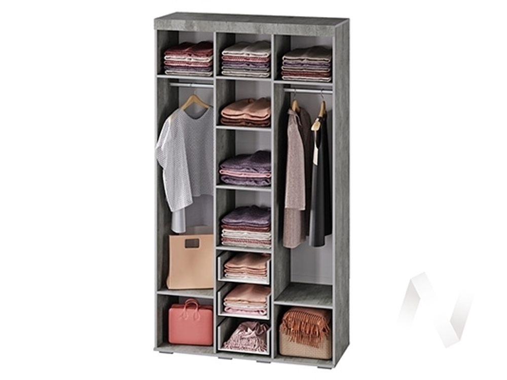 Шкаф 3-х створчатый ШК-30 МС Инстайл (бетон/белый)