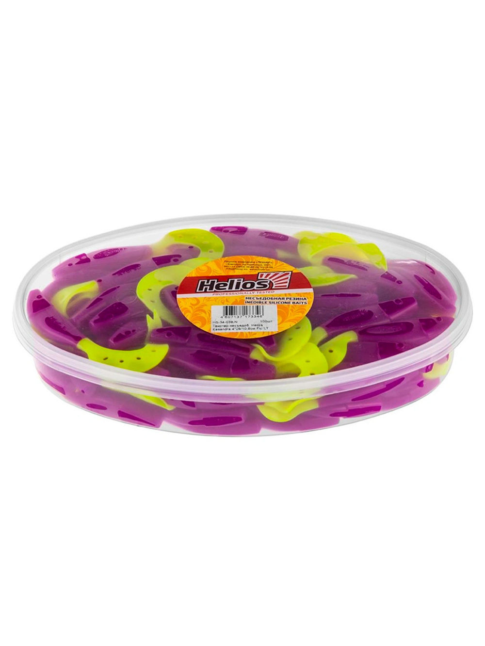 Твистер несъедобный Helios Kasandra 4"29/10,9см Lime 100шт. (HS-34-008-N)