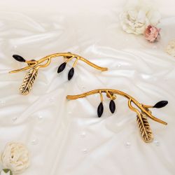 Ручка мебельная скоба Oliva Branch (Олива Бранч) правая Амбер