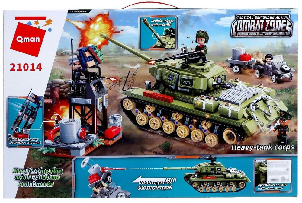 Конструктор Qman CombatZones 21014 Танк, 858 дет.