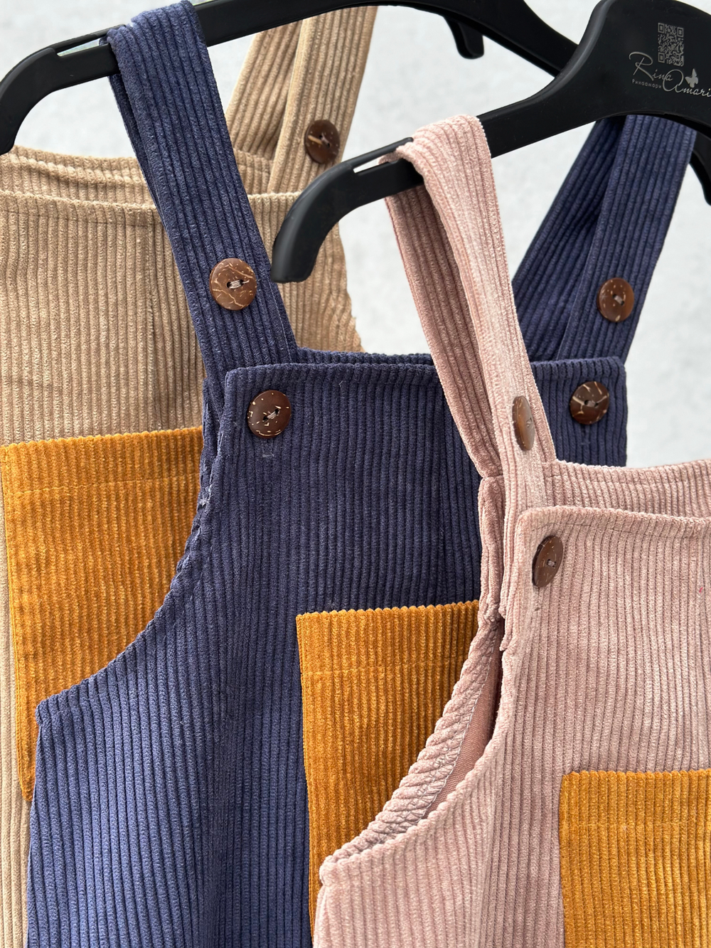 Вельветовый полукомбинезон Светлый Кофе