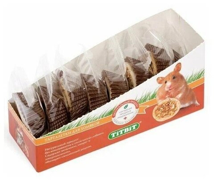 Лакомства для хомяков тарталетки с кабачком и фундуком, 8шт