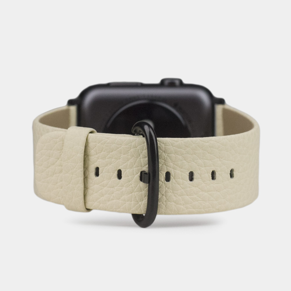 Ремешок кожаный для Apple Watch 42/44mm Classic молочного цвета