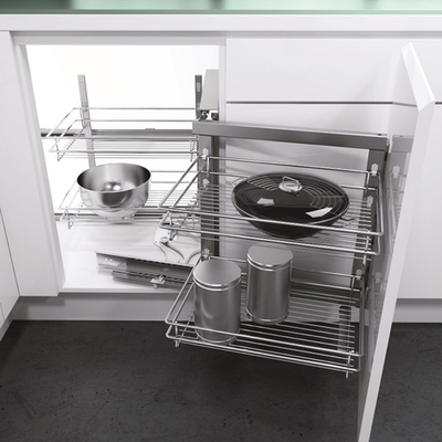 Vauth-Sagel Волшебный уголок CLASSIC, выдвижной фасад 400-450 мм, правый, хром